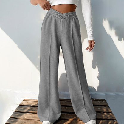 Damen bequeme Sweatpants mit weitem Bein und elastischem Bund Stalluxe