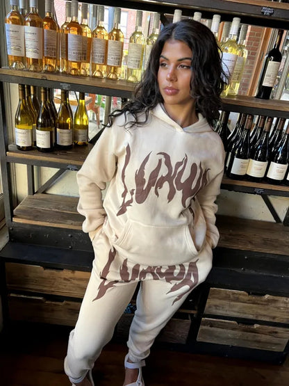 Damen Sportliches Hoodie- und Jogginghose-Set mit einzigartigem Grafikdruck Stalluxe