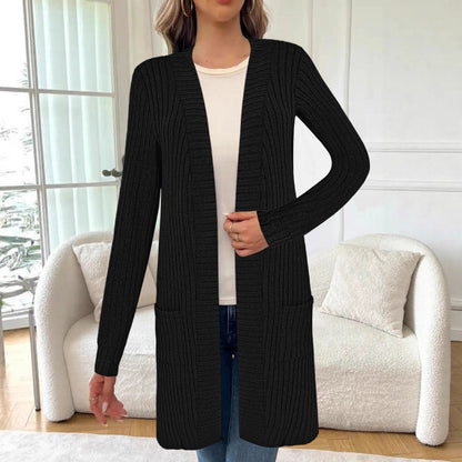 Damen Strickjacke mit asymmetrischem Saum und praktischen Taschen Stalluxe
