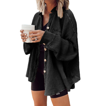 Damen lässige Baumwolljacke mit knöpfbarem Vorderteil und praktischen Taschen Stalluxe