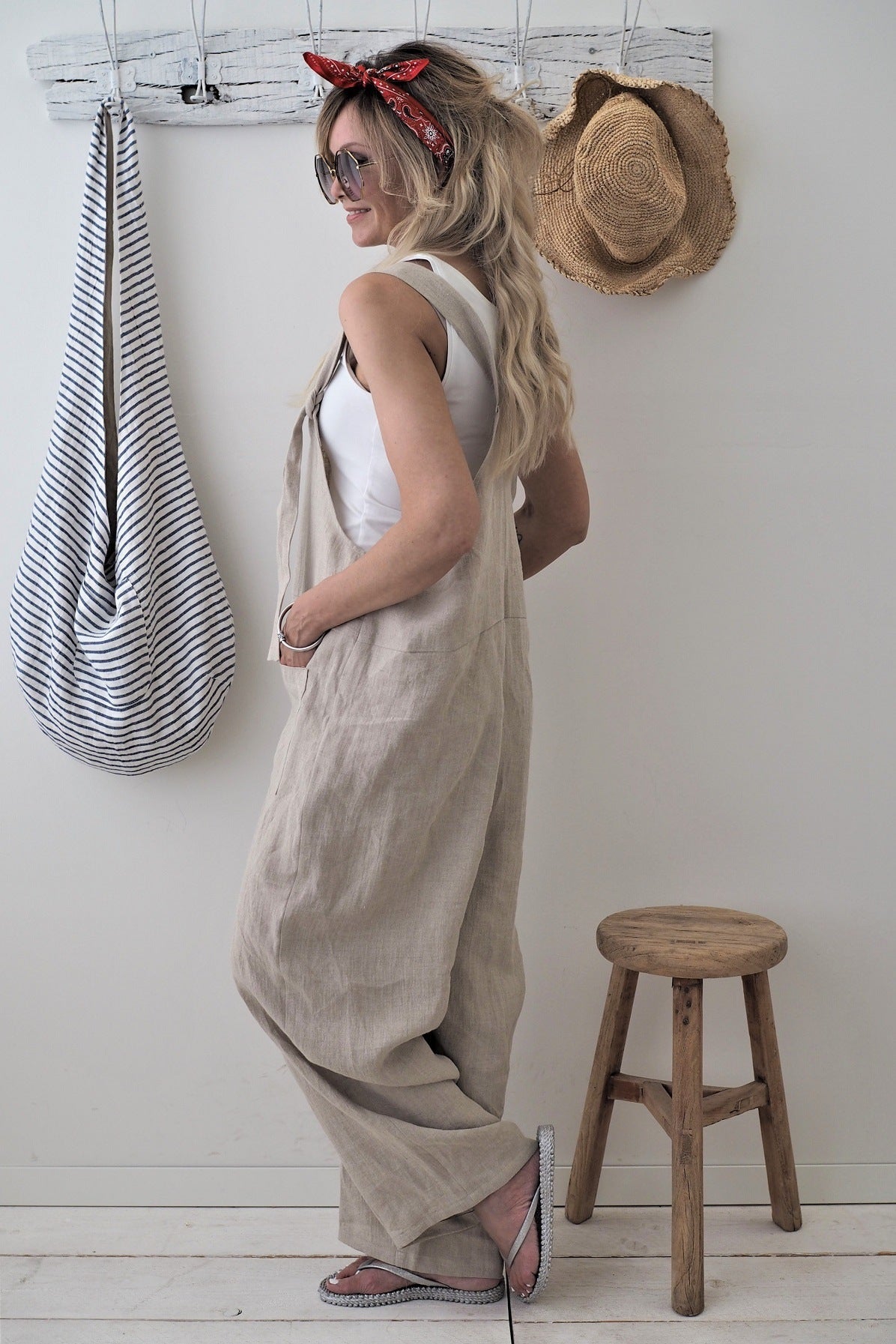 Damen Lässiger Jumpsuit mit praktischen Taschen und breiten Trägern Stalluxe