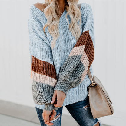 Damen Strickpullover mit modernen Farbblock-Design und weitem Schnitt Stalluxe
