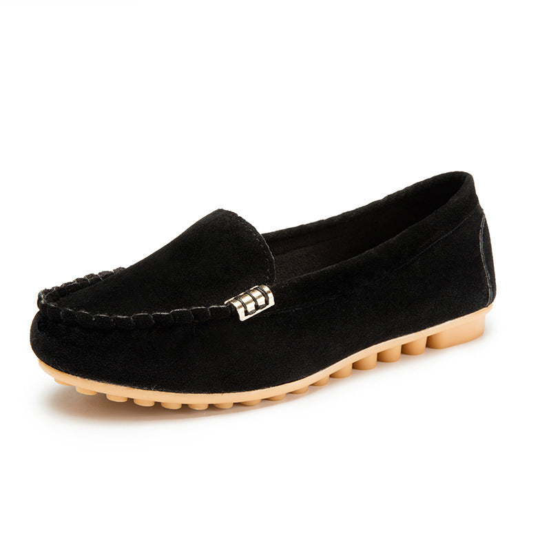 Damen Mokassins mit weichem Wildleder und rutschfester Sohle Stalluxe