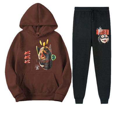 Damen Urbanes Hoodie und Jogginghose Set mit künstlerischem Druck Stalluxe