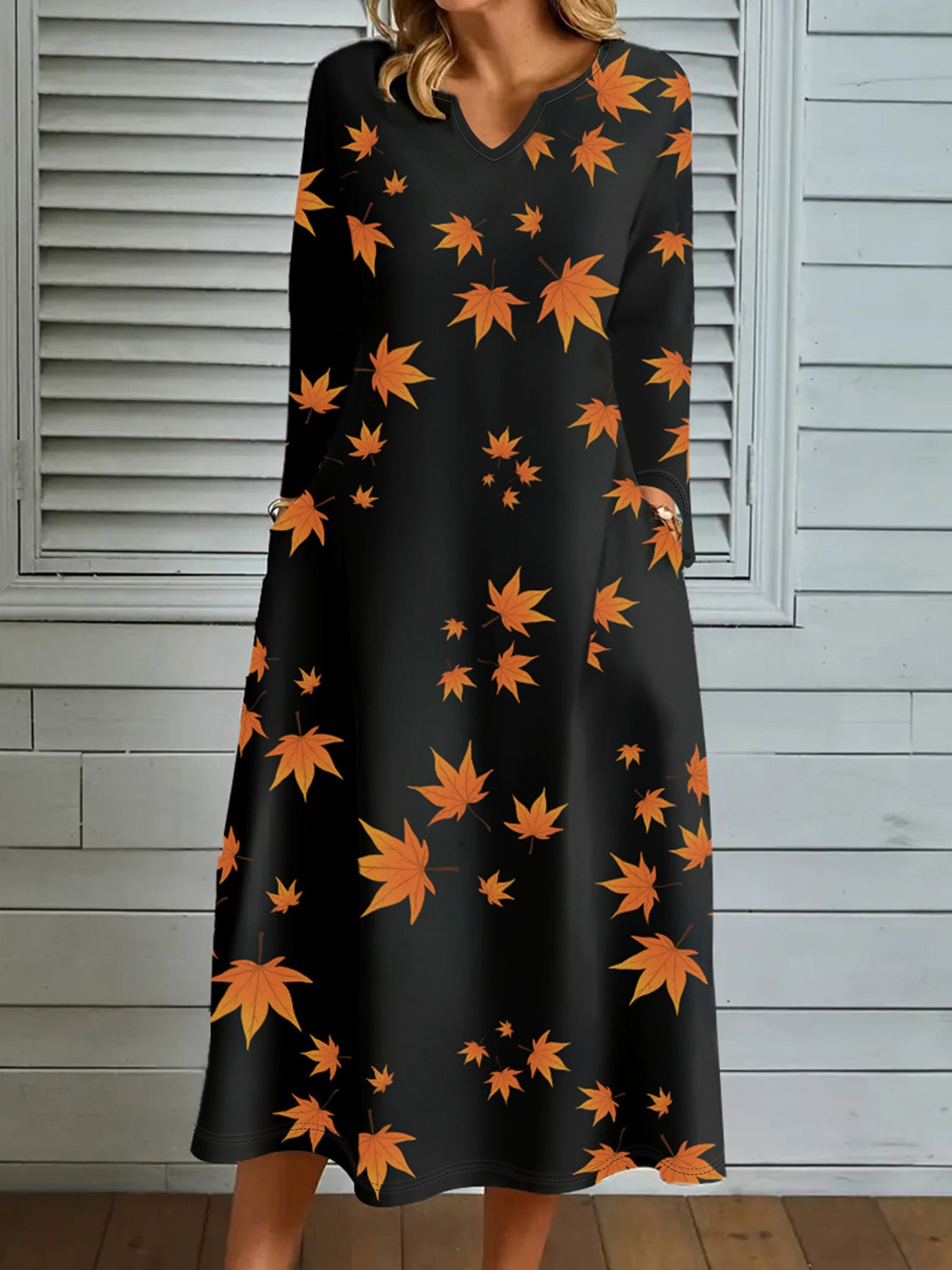 Damen Maxikleid mit V-Ausschnitt und floralem Druck Stalluxe