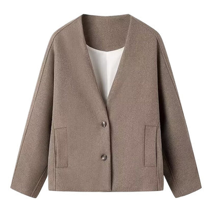 Damen modische Übergangsjacke mit schickem V-Ausschnitt und praktischen Taschen Stalluxe