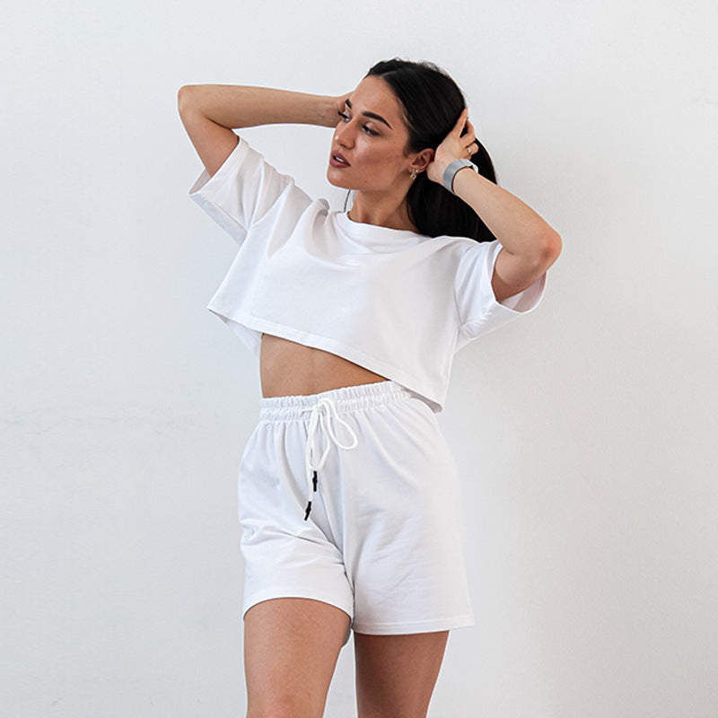 Damen lässiges Crop-Top und Shorts Set Stalluxe