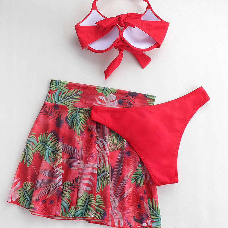 Damen Bikinis aus leichtem, floralem Stoff mit Rockteil Stalluxe