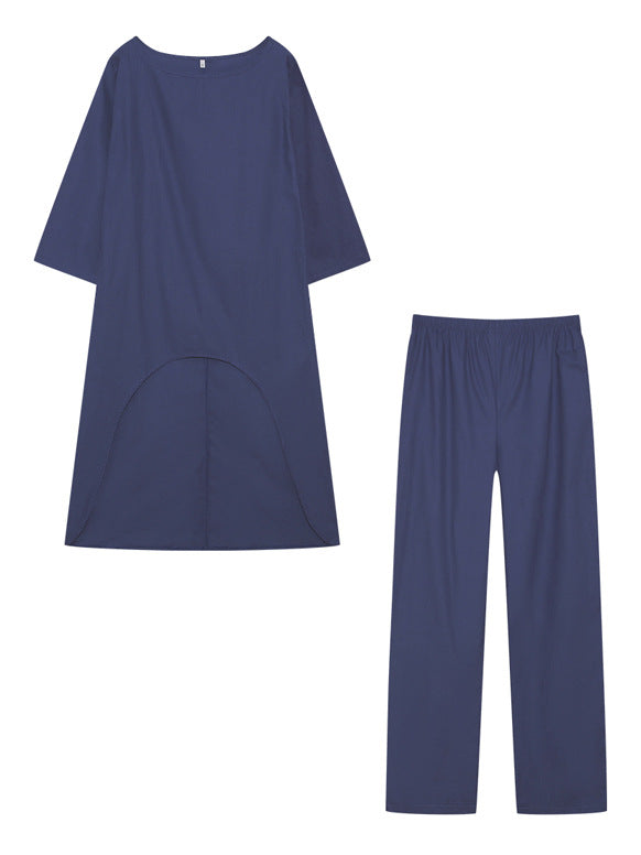 Damen Lässiges Freizeitoberteil und Hose Set Stalluxe Dunkelblau