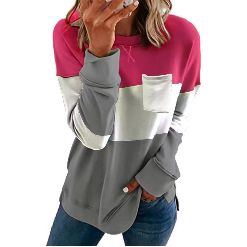 Damen Lässiger Sweatshirt mit modischem Farbblock-Design Stalluxe