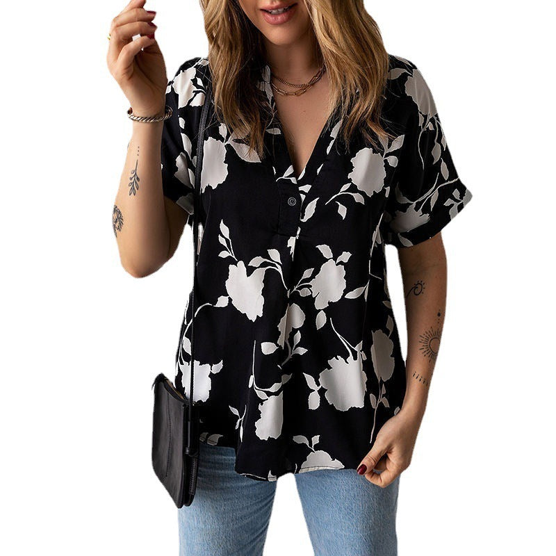 Damen elegante Bluse mit floralem Design und lässigem Schnitt Stalluxe