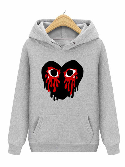Damen Sportlicher Kapuzenpullover mit kreativem Herzmotiv Stalluxe