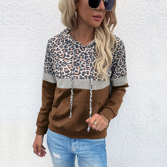 Damen Kapuzenpullover mit modischem Leo-Muster Stalluxe