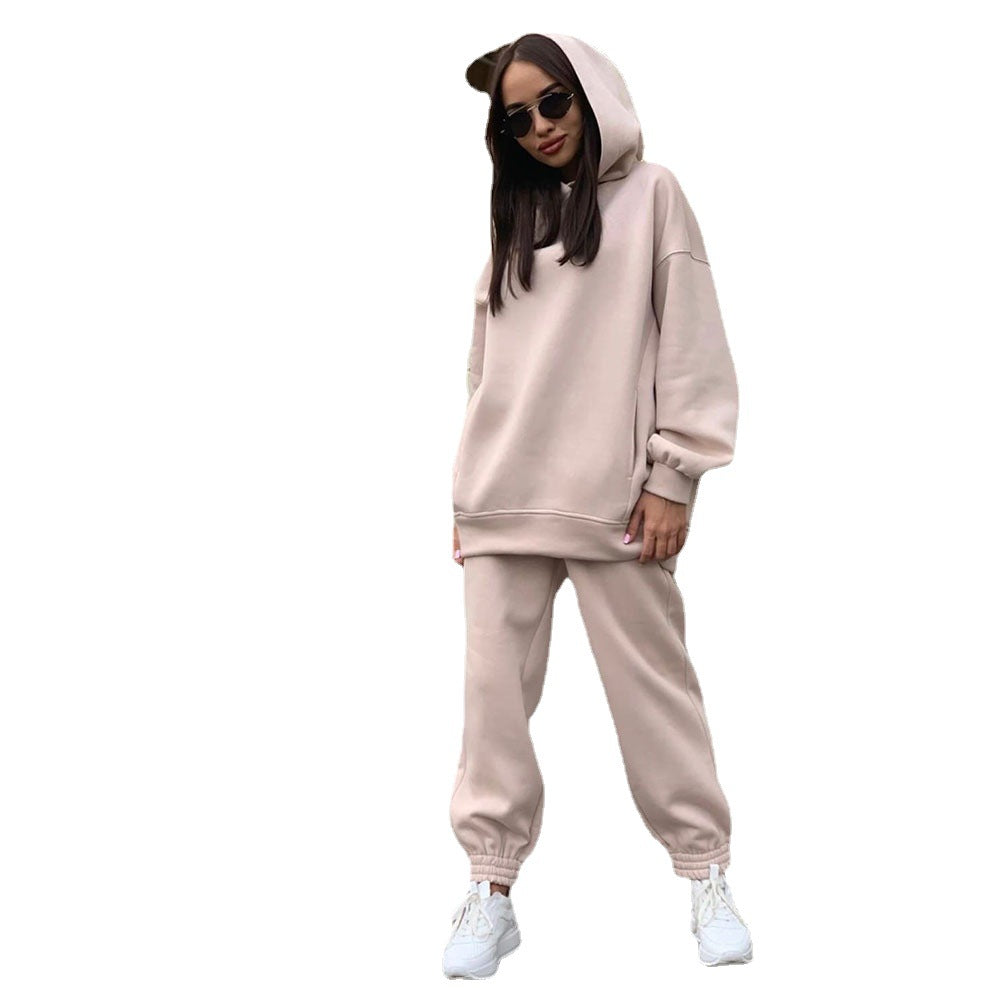 Damen bequeme Hoodie- und Jogginghose-Kombination Stalluxe