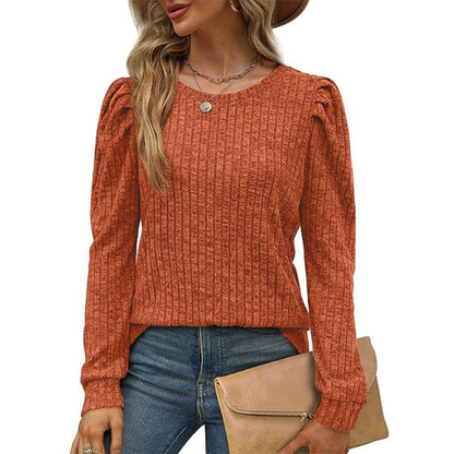 Damen stilvolles Pullover mit gerafften Ärmeln Stalluxe