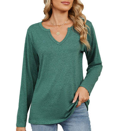 Damen Langarmshirt mit modischem V-Ausschnitt und lässiger Passform Stalluxe
