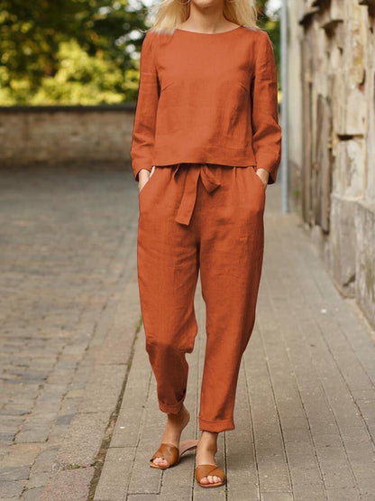 Damen lässiger Leinen-Overall mit lockerer Passform und praktischen Taschen Stalluxe