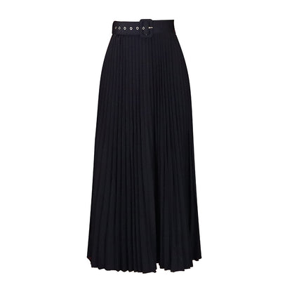 Damen Plisseerock mit breitem Gürtel und elegantem Schnitt Stalluxe