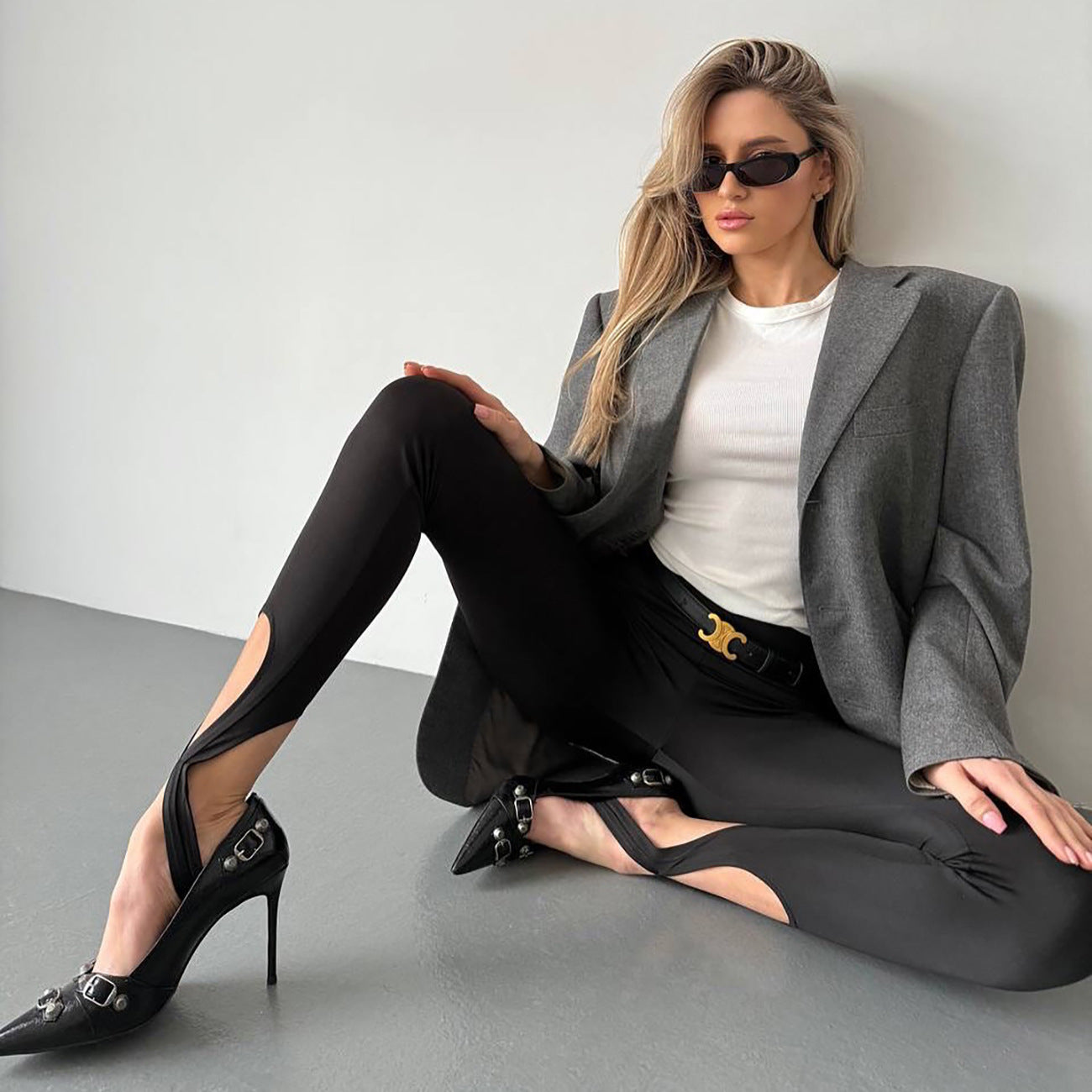 Damen Leggings mit raffiniertem Cut-Out und dekorativem Bindungsdetail Stalluxe