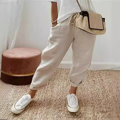 Damen Bequeme und lässige Chino-Hose mit elastischem Bund Stalluxe