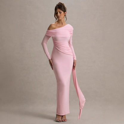 Damen Elegantes Off-Shoulder Abendkleid mit raffinierten Drapierungsdetails Stalluxe