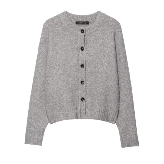 Damen Kurze Strickjacke mit durchgehender Knopfleiste und überschnittenen Schultern Stalluxe