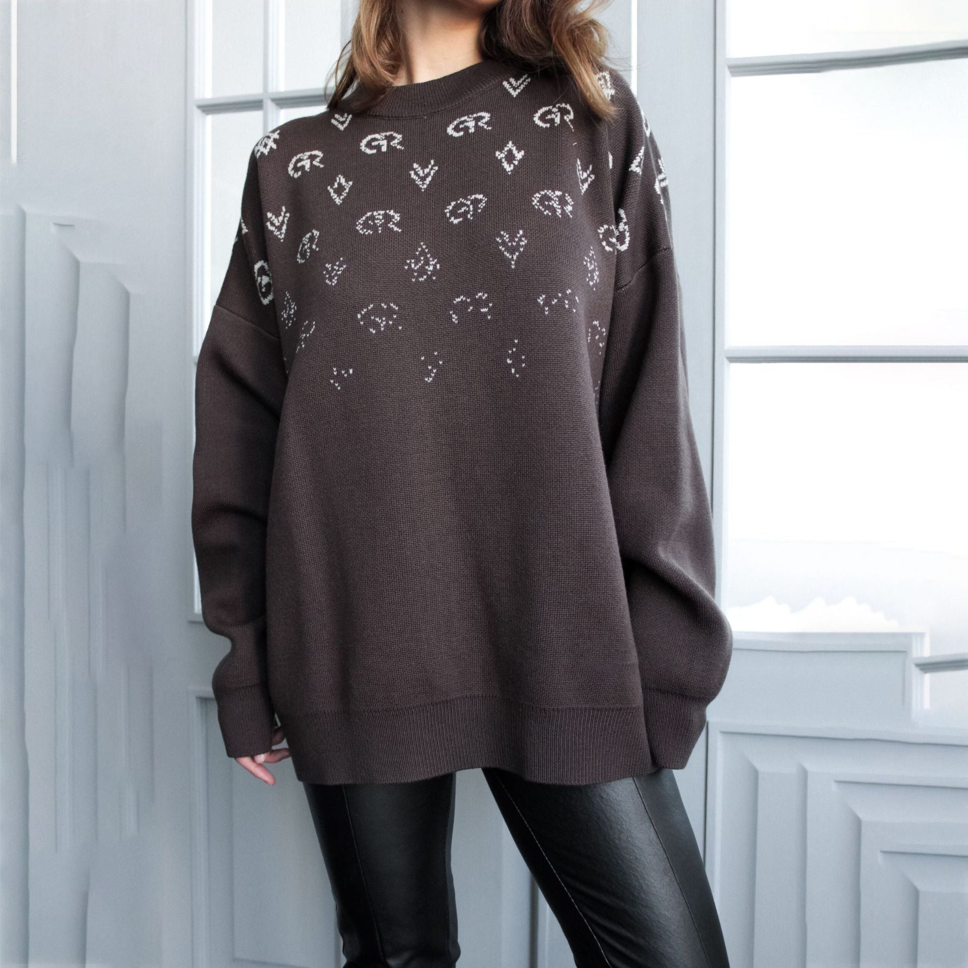 Damen Oversized Sweatshirt mit kreativem Schriftzug Stalluxe