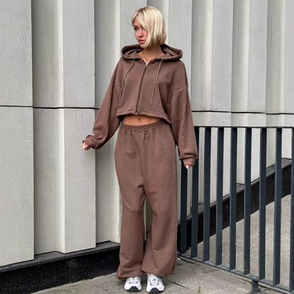 Damen lässiger Oversized Hoodie und weite Jogginghose Set Stalluxe