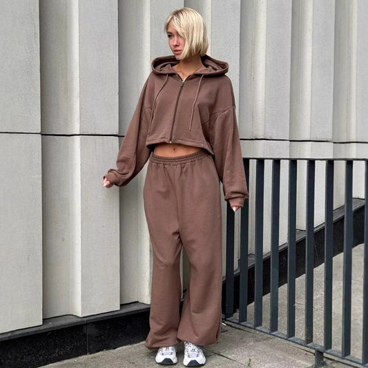 Damen lässiger Oversized Hoodie und weite Jogginghose Set Stalluxe