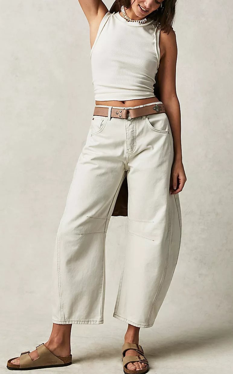 Damen Bequeme und lässige Jeans mit weitem Schnitt Stalluxe