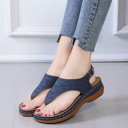 Damen Komfortable Zehentrenner-Sandalen mit ergonomischem Fußbett Stalluxe