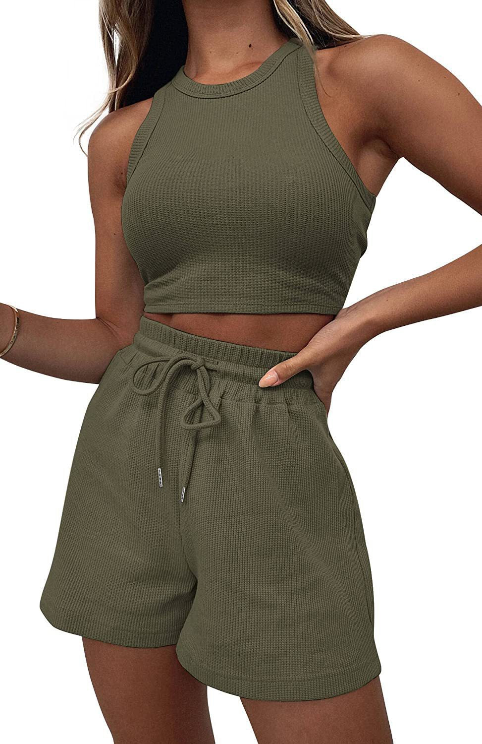 Damen sportliches Crop-Top und lässige Shorts Set Stalluxe