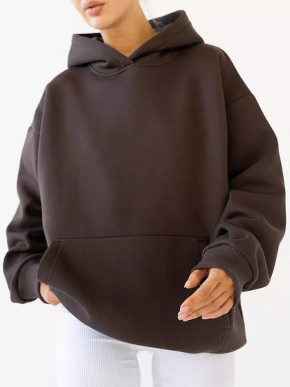 Damen Oversized Hoodie mit praktischem Kangaroo-Taschen-Design Stalluxe