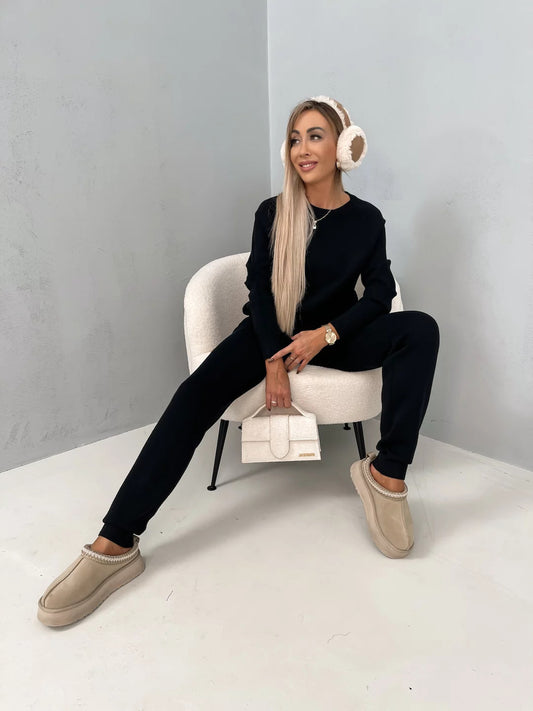 Damen Relaxed-Fit Fleeceanzug mit Kordelzug und praktischen Taschen Stalluxe