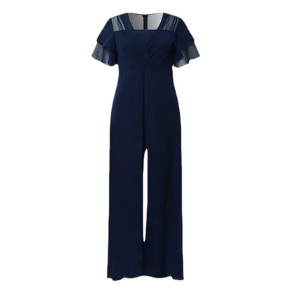 Damen Chiffon Jumpsuit mit voluminösen Ärmeln und eleganter Wickeloptik Stalluxe