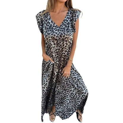 Damen Maxikleid im eleganten Leopardenprint Stalluxe