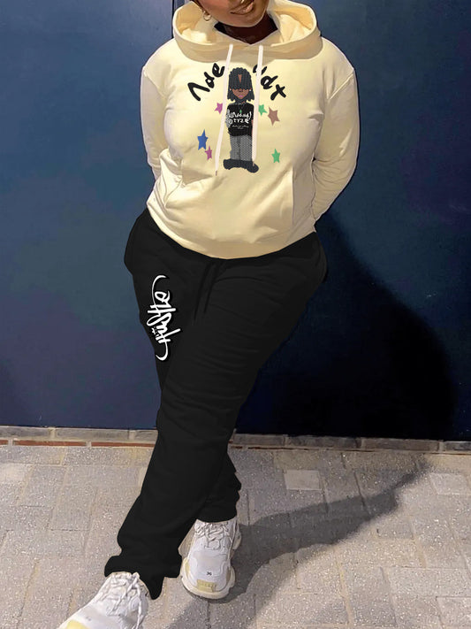 Damen Hoodie und Jogginghose Set mit kreativem Design Stalluxe