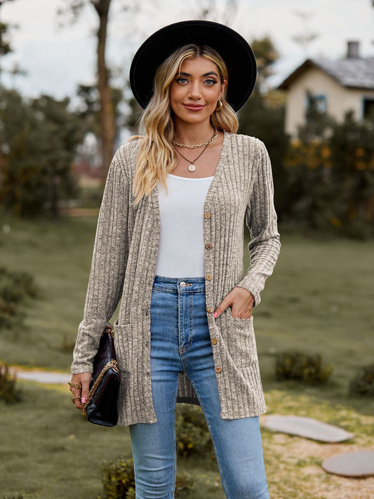 Damen Strickjacke mit strukturiertem Muster und praktischen Taschen Stalluxe 1753970709