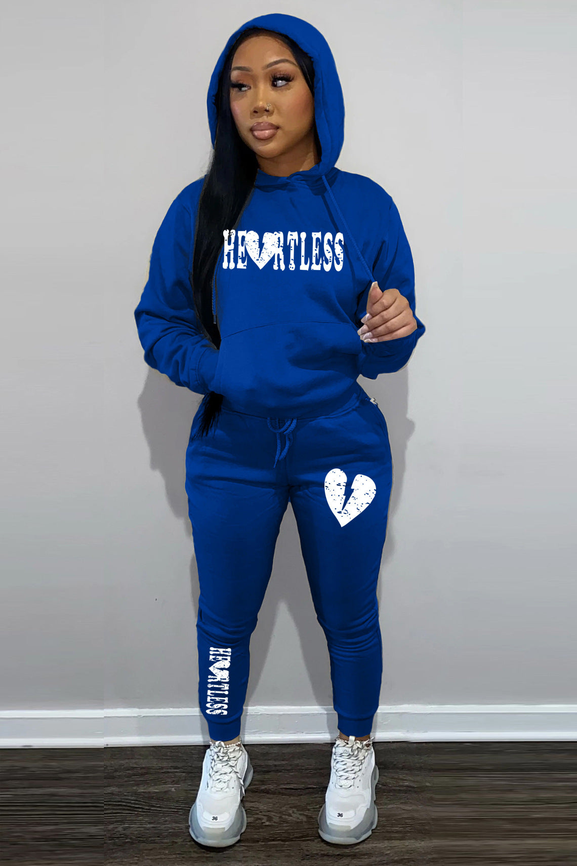 Damen Kapuzenpullover und Jogginghose Set mit auffälligem Graffiti-Design Stalluxe