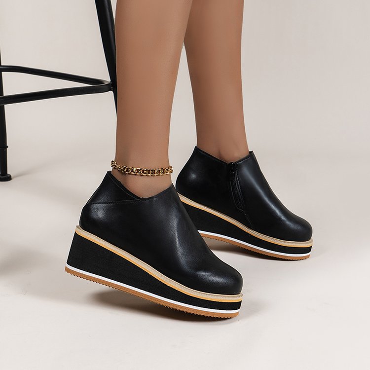 Damen Modische Wedge-Stiefeletten mit praktischem Reißverschluss Stalluxe