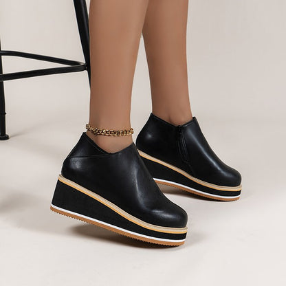 Damen Modische Wedge-Stiefeletten mit praktischem Reißverschluss Stalluxe