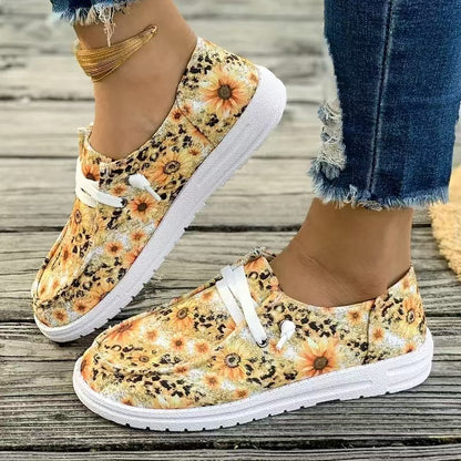 Damen Designer Freizeit-Sneaker mit floralem Muster und bequemer Sohle Stalluxe