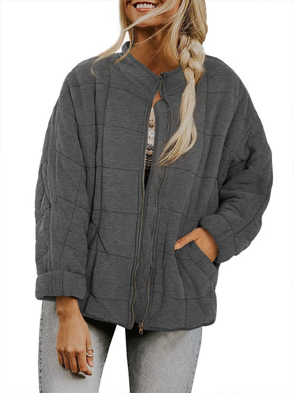 Damen Steppjacke mit hochschließendem Kragen und praktischen Tasche Stalluxe