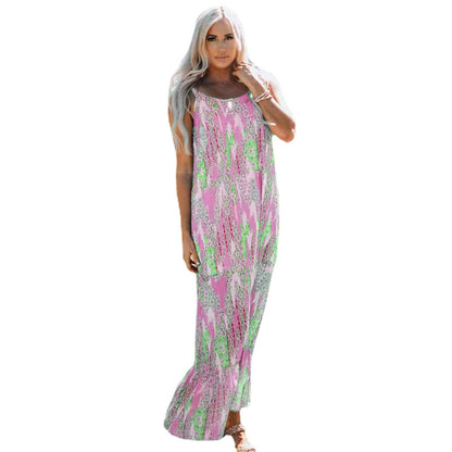 Damen Maxikleid mit blumenverziertem Design und schwingendem Schnitt Stalluxe