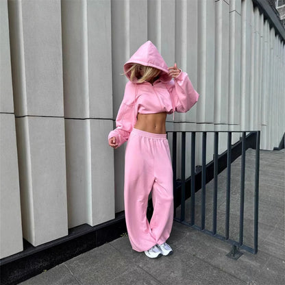 Damen lässiger Oversized Hoodie und weite Jogginghose Set Stalluxe