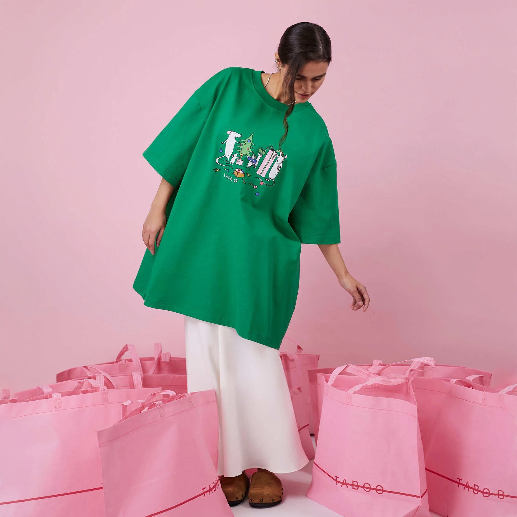 Damen Oversized T-Shirt mit kreativem Tiermotiv und lässigem Schnitt Stalluxe