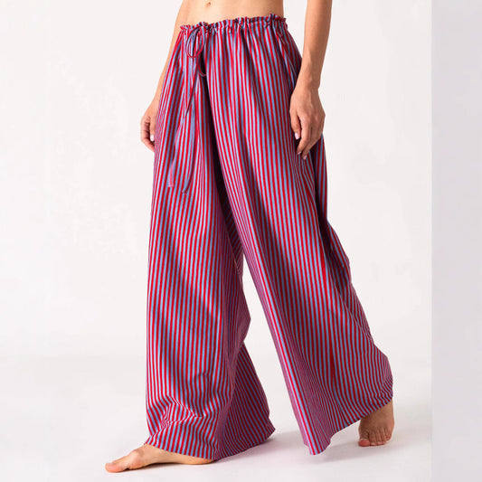 Damen Weite Sommerhose mit vertikalem Streifenmuster Stalluxe