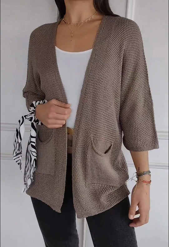 Damen luftiger Strick-Cardigan mit Taschen und weitem Schnitt Stalluxe