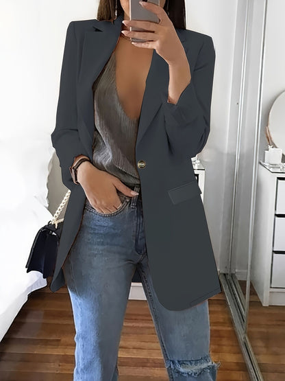 Damen Eleganter Blazer mit tiefem V-Ausschnitt und schmalem Schnitt Stalluxe