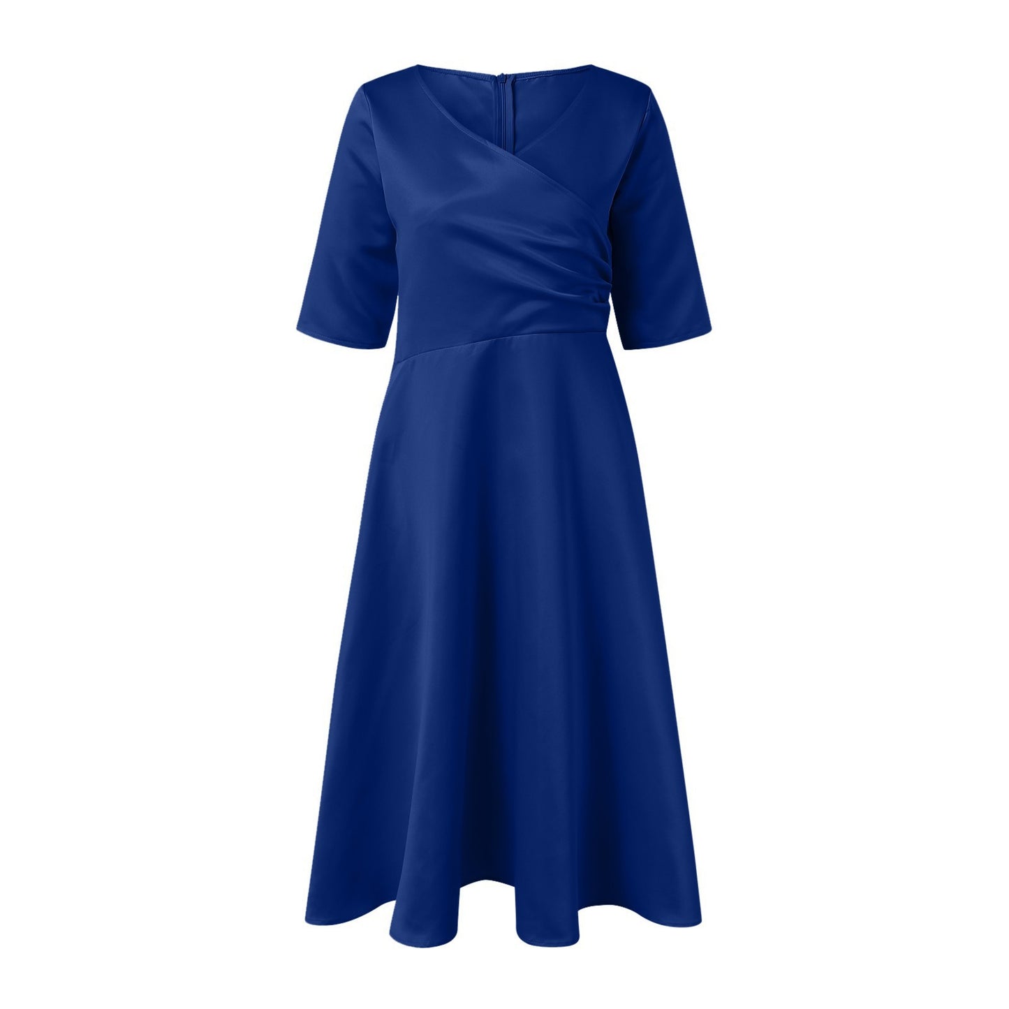 Damen Wickelkleid mit elegantem V-Ausschnitt und schwingendem Saum Stalluxe
